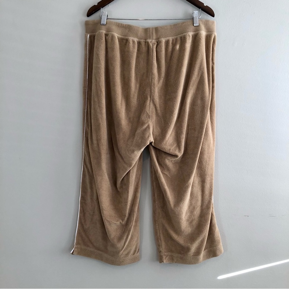 Cotton Ginny Vintage Y2K Terry Cloth Cropped Lounge Pants Tan XXL - Picture 7 of 12